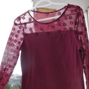 Burgundy Shear Ladies Blouse